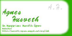 agnes husveth business card